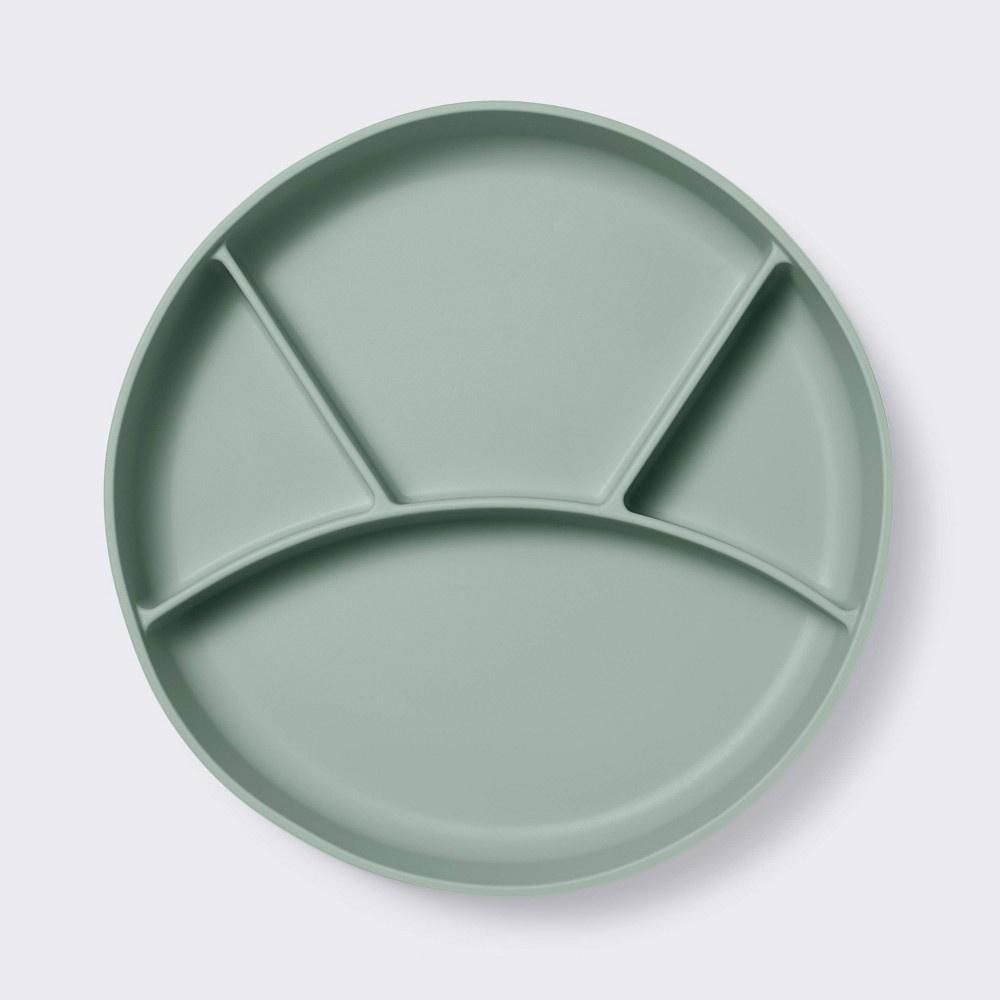 Cloud Island Silicone Suction Divided Plate Green BPA Free Baby Toddler Dish